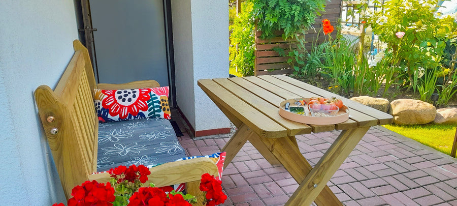 Houten Tuintafel Premium - Geïmpregneerde Tuin tafel 120 cm | Andy