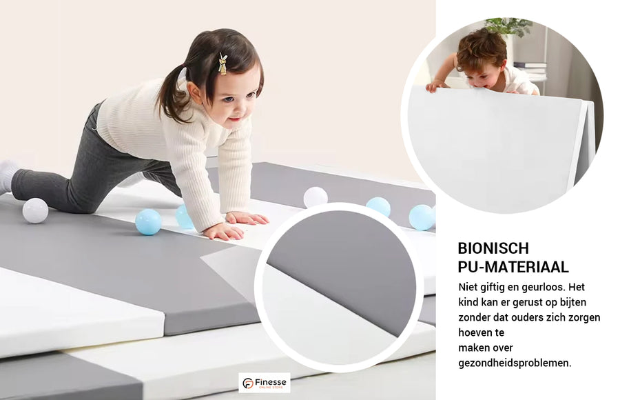 Grondbox Baby & Luxe Speelmat Baby - 160x180cm - Veilige ONGELAKTE Baby box met EXTRA DIKKE Speelmat Foam 4cm