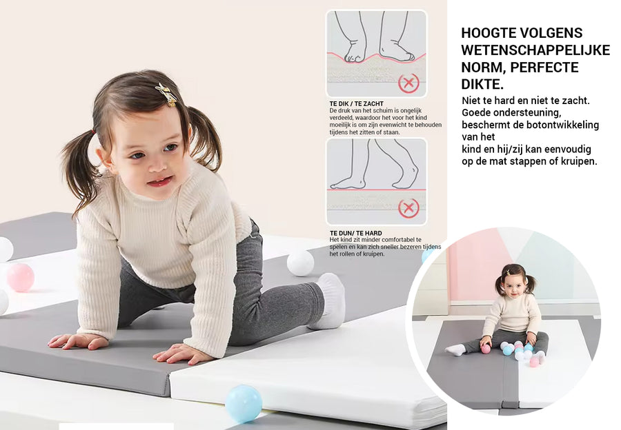 Grondbox Baby & Luxe Speelmat Baby - 160x180cm - Veilige ONGELAKTE Baby box met EXTRA DIKKE Speelmat Foam 4cm