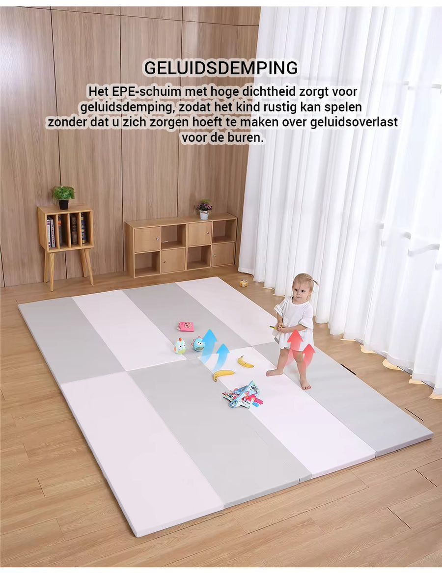 Grondbox Baby & Luxe Speelmat Baby - 160x180cm - Veilige ONGELAKTE Baby box met EXTRA DIKKE Speelmat Foam 4cm