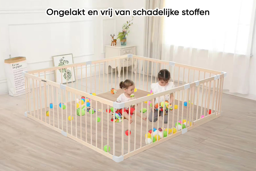 Grondbox baby, speelbox, kinderbox ongelakt en vrij van schadelijke stoffen.
