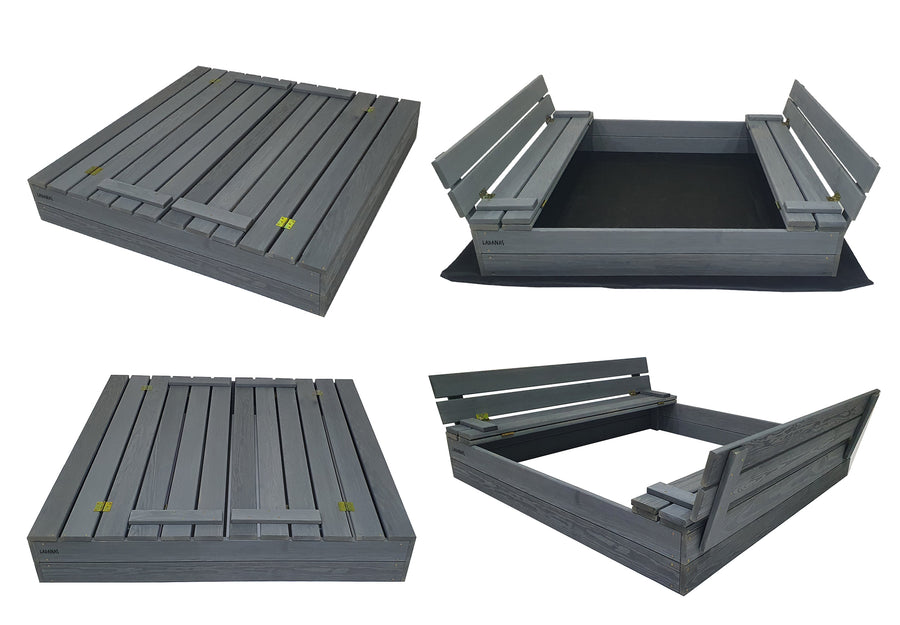 Ladanas® Houten Houten zandbak met dak en banken – Zandbak hout 140 x 140cm afsluitbaar -Incl. beschermend dekzeil en isolerend landbouwtextiel – hoogwaardig grenenhout– Eenvoudige montage-Dak Groen Ladanas® Houten Houten zandbak met dak en banken – Zandbak hout 140 x 140cm afsluitbaar -Incl. beschermend dekzeil en isolerend landbouwtextiel – hoogwaardig grenenhout– Eenvoudige montage-Dak Groen