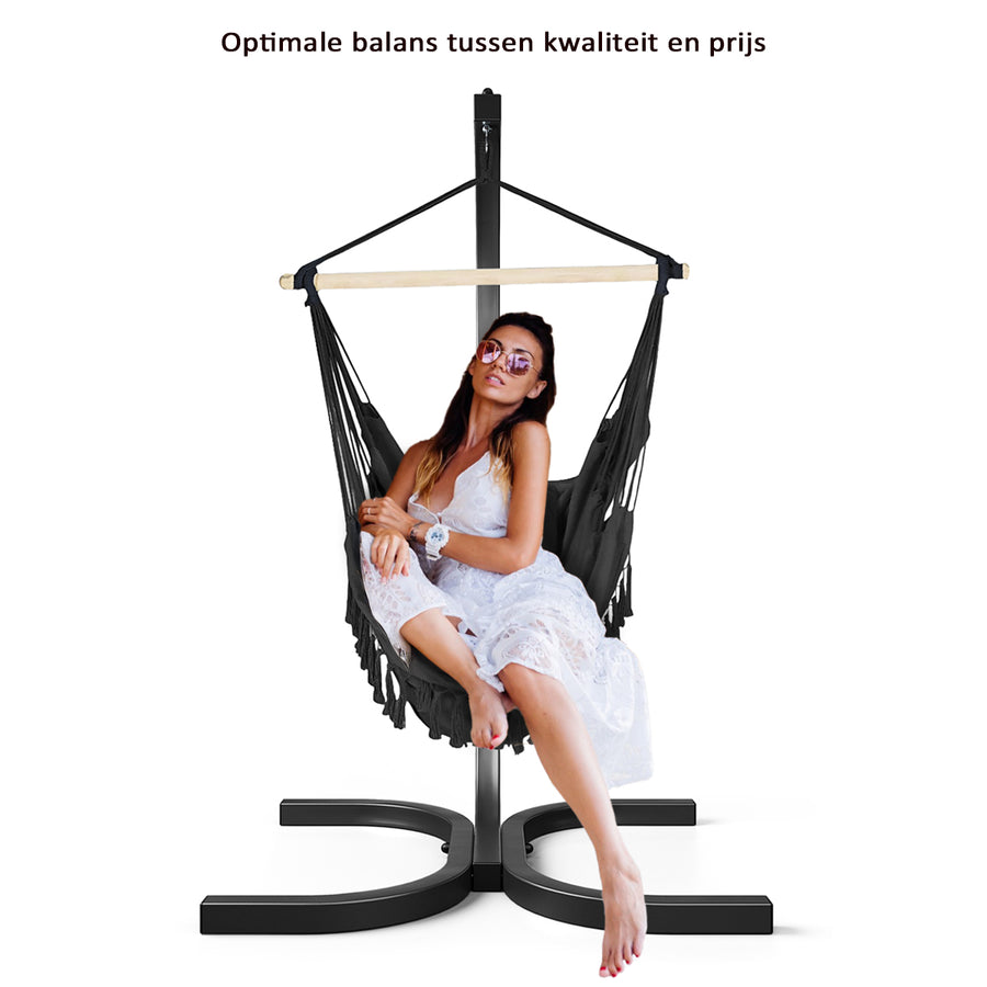 hangstoel met frame |Zwart
