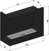 "Schets van de Infire Corner 600 L bio-ethanol haard, een moderne aanwinst voor uw interieur." 