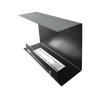 "Zijaanzicht frame voor Infire C800-V1, zwarte inbouw haard met bio-ethanol sfeer." 