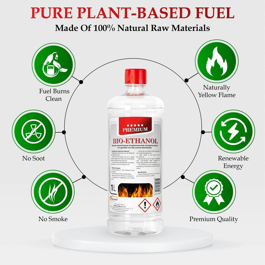 Bio-ethanol Premium - Rozengeur - 12 x 1L - 96,6% Bio-Ethanol Ladanas®   