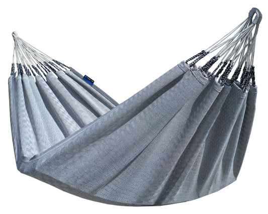 "Luxe 2-persoons hangmat Medelin in grijs, voor ultieme ontspanning."