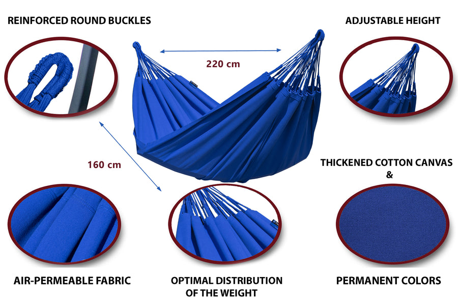 Hangmat met standaard  - Grande & Merida - Blauw Hangmatset Potenza®   
